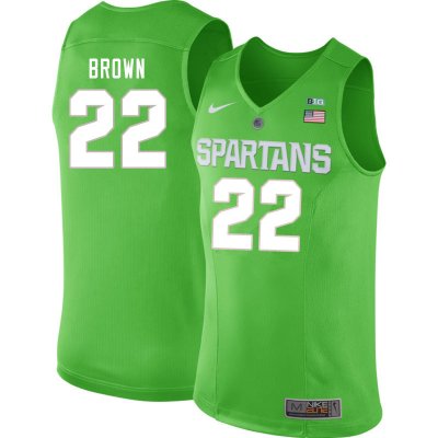 Men Michigan State Spartans NCAA #22 Gabe Brown Green Authentic Nike Stitched College Basketball Jersey DK32Y31GR